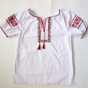 Ukranian Traditional Folk Cross Stitch Top